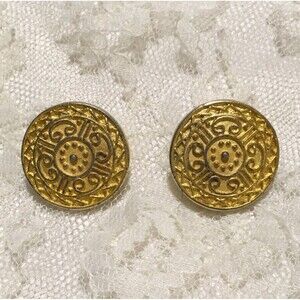 Vintage MFA Medallion Earrings Clip Ons Museum of Fine Arts Statement Earrings